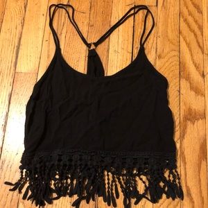 Fringe crop top tank top
